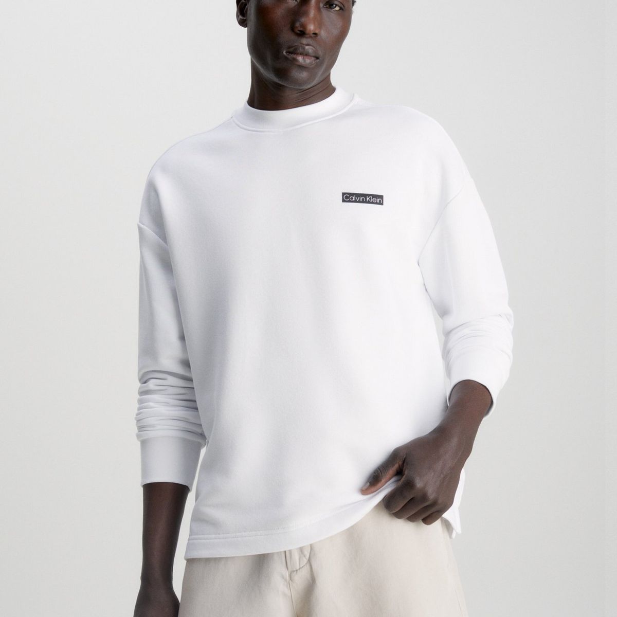 CALVIN KLEIN - Polerón Back Print  Blanco Calvin Klein