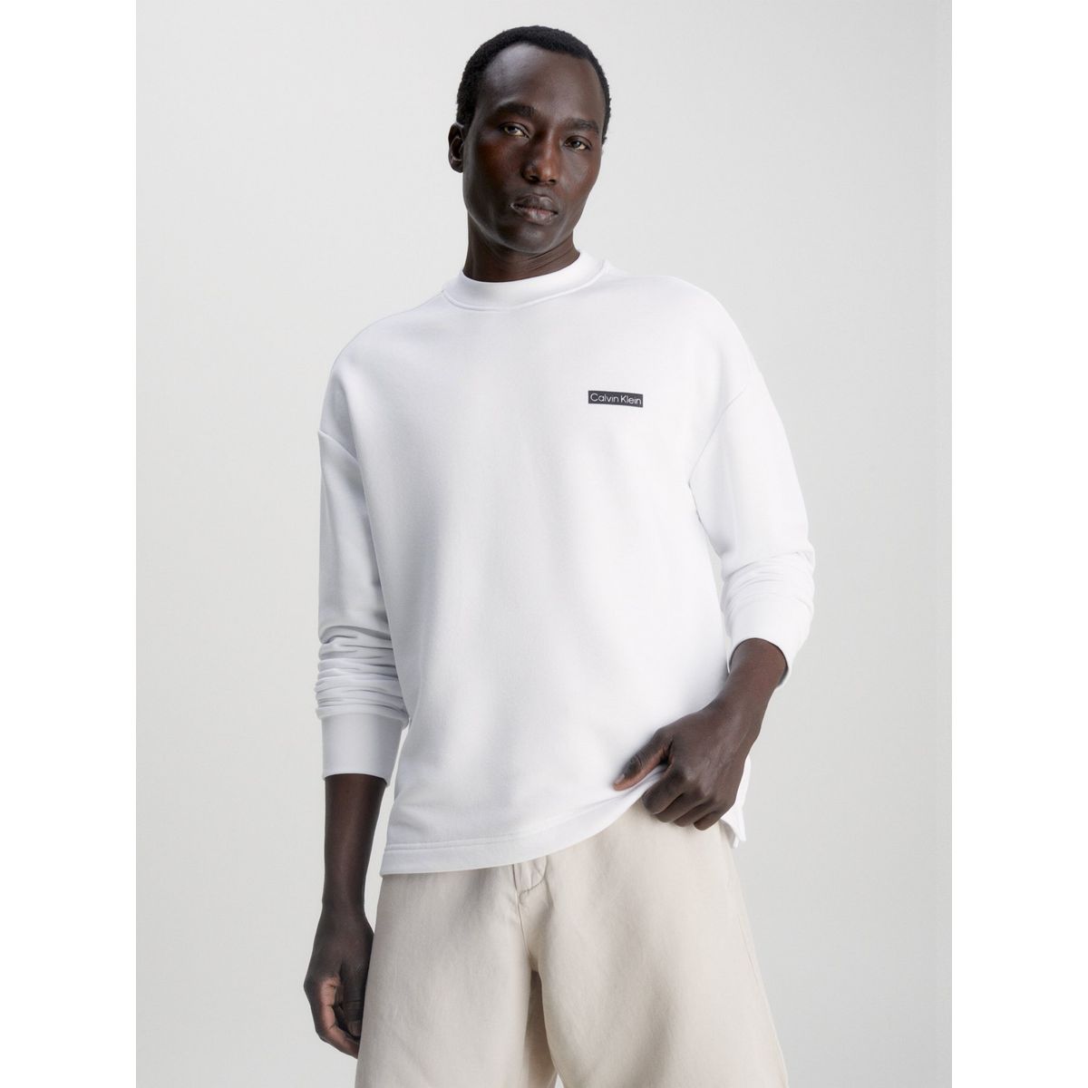 CALVIN KLEIN - Polerón Back Print  Blanco Calvin Klein