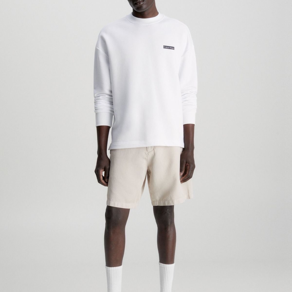 CALVIN KLEIN - Polerón Back Print  Blanco Calvin Klein