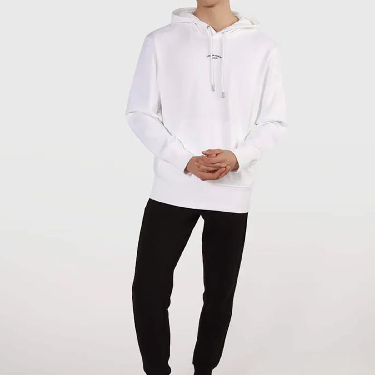 CALVIN KLEIN - Polerón con Gorro Canvas Curve  Blanco Calvin Klein