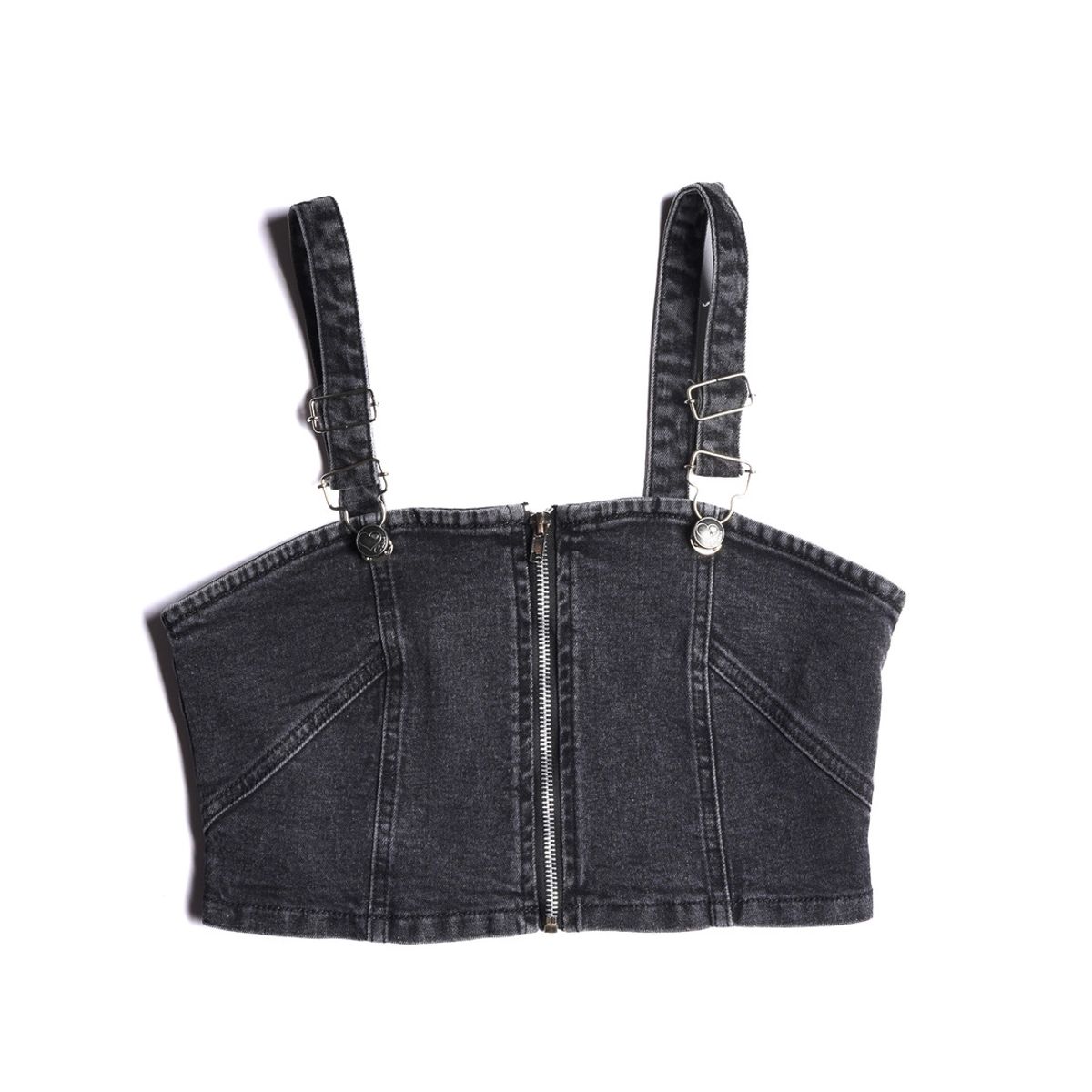 CACAO - Polera Peto Niguel Tipo Corset Negro Cacao