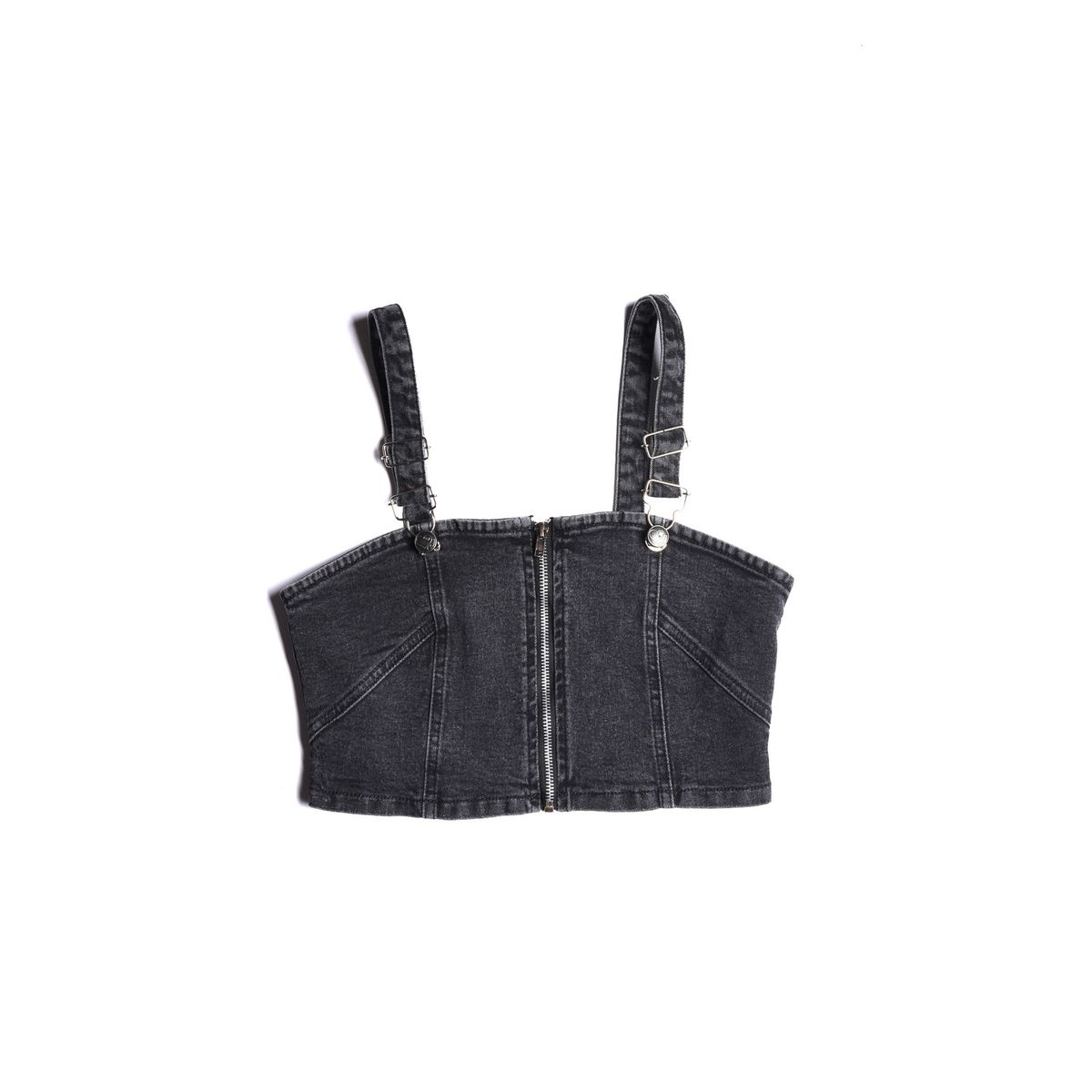 CACAO - Polera Peto Niguel Tipo Corset Negro Cacao