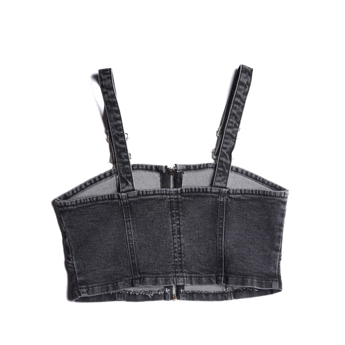 CACAO - Polera Peto Niguel Tipo Corset Negro Cacao