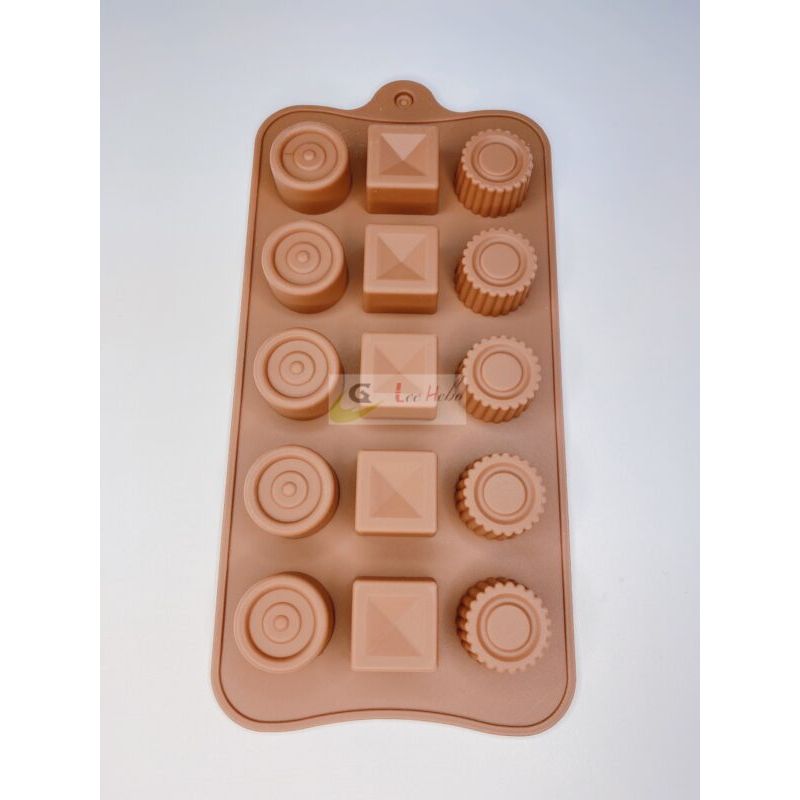 GENERICO - Molde Silicona Para Chocolate Circulos-Cuadritos_