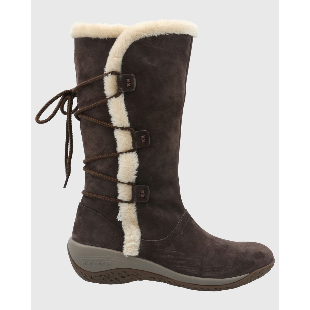 HUSH PUPPIES - Bota Cuero Mujer Alove Café HUSH PUPPIES