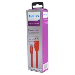 PHILIPS - DLC2508C CABLE IPHONE 1.2 MTS GOMA PLANO ROJO