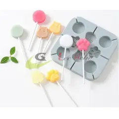 GENERICO - Molde Silicona Para Chocolate Paleta Circular-Patitas De Perro_