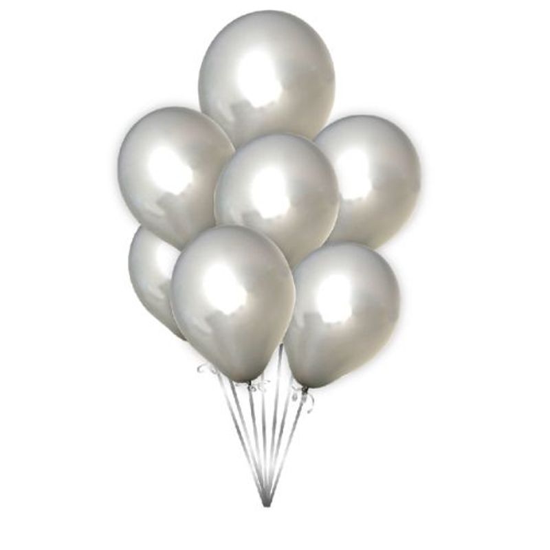 GENERICO - Globos Latex 25 Cm 10 Unidades Color Plateado