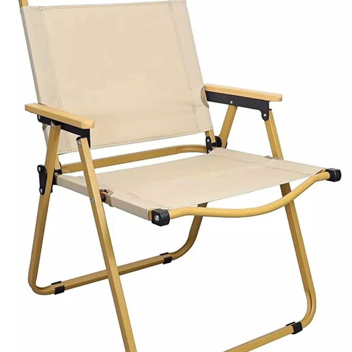 ANGELES DEL HOGAR - Silla Kermit Plegable Portátil Camping Apoya Brazos Xl Beige