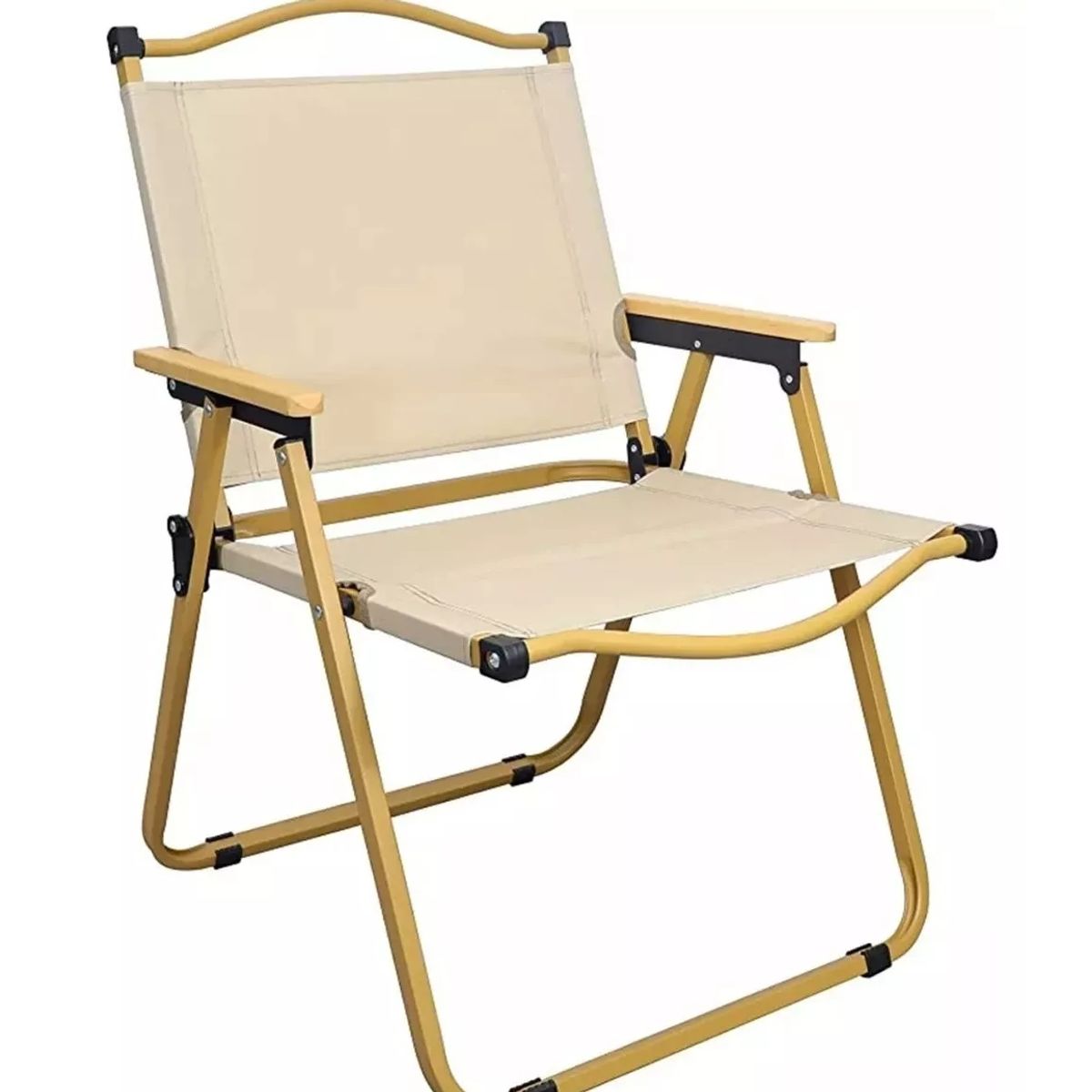 ANGELES DEL HOGAR - Silla Kermit Plegable Portátil Camping Apoya Brazos Xl Beige