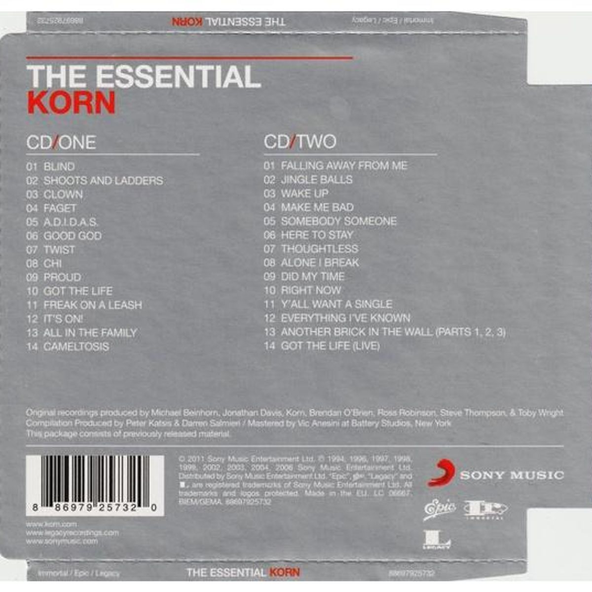 HITWAY MUSIC - KORN - ESSENTIAL KORN 2CD - CD HITWAY MUSIC