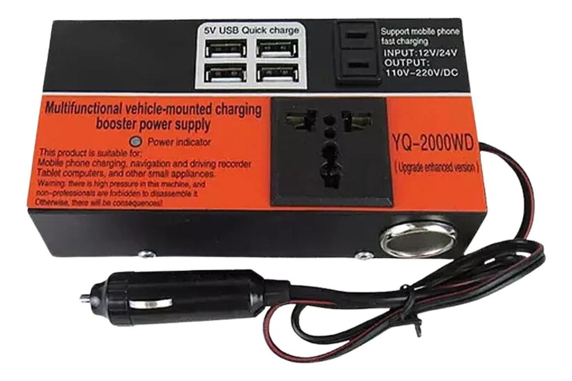 IMPORTCLICK Inversor Viaje Auto Convertidor Corriente Multipropósito 12 V 220V 1.5K