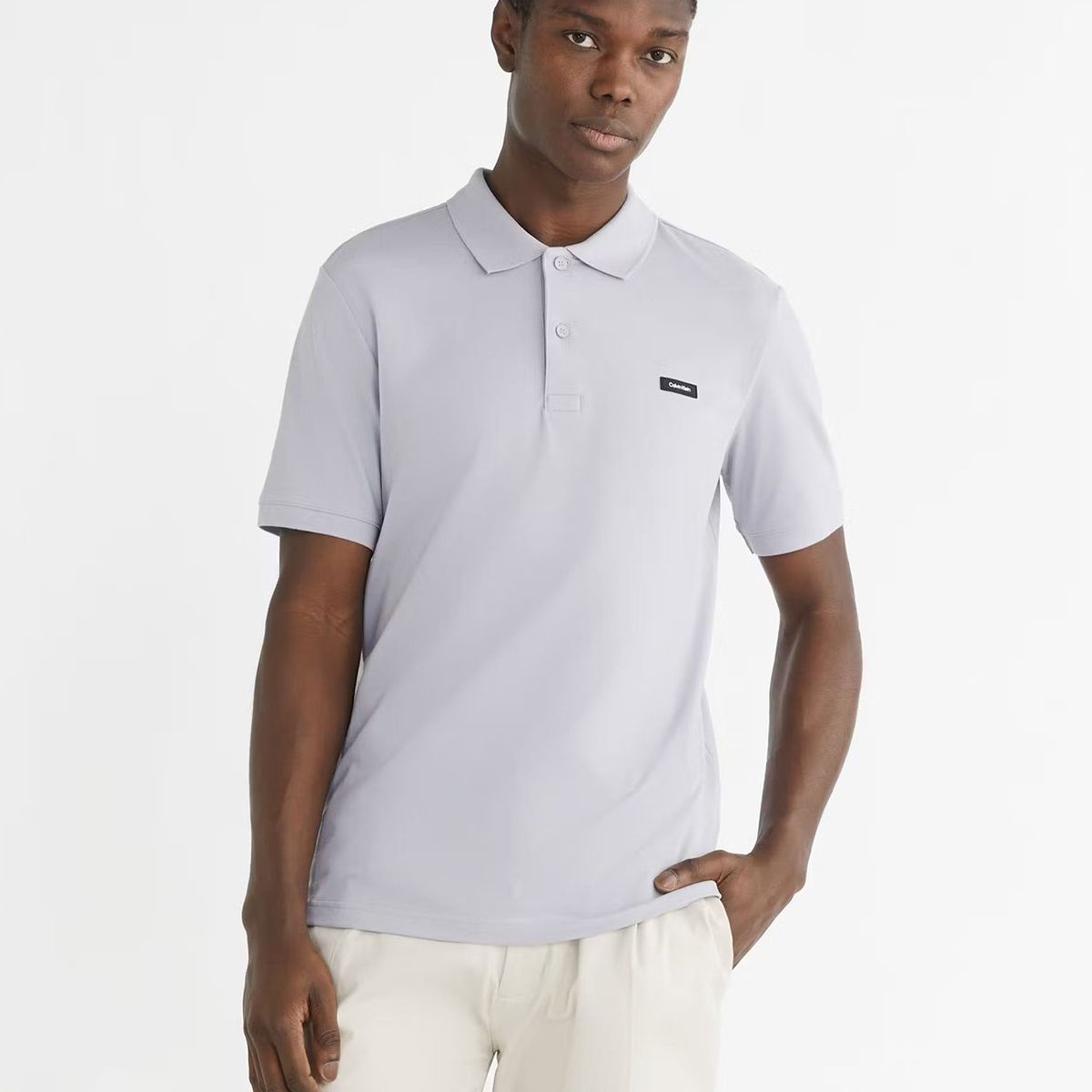 CALVIN KLEIN - Polo Slim Button  Gris Calvin Klein