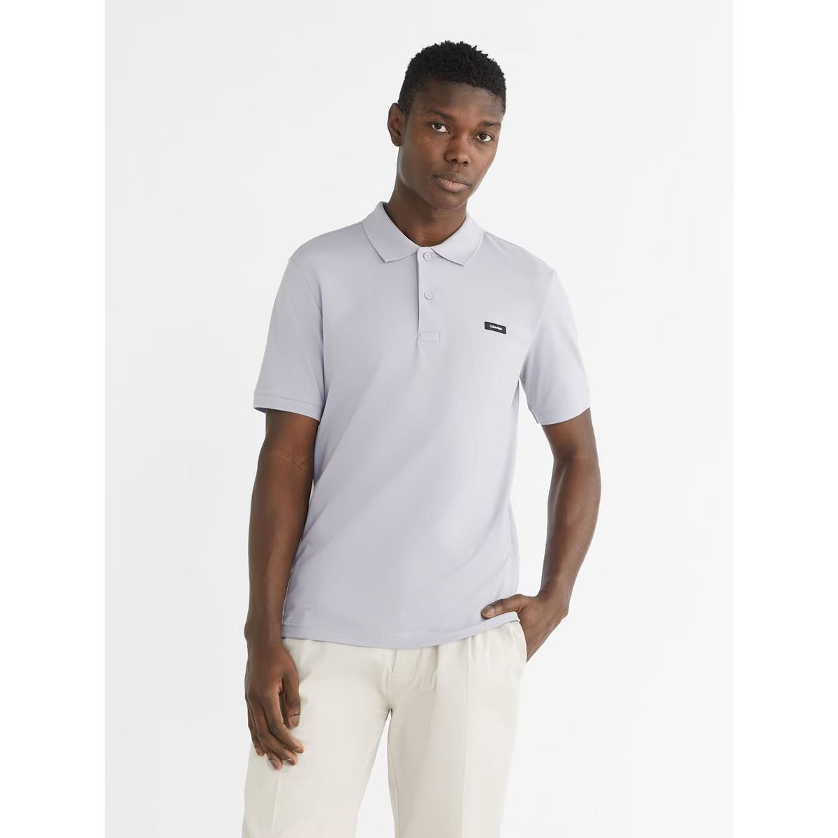 CALVIN KLEIN - Polo Slim Button  Gris Calvin Klein