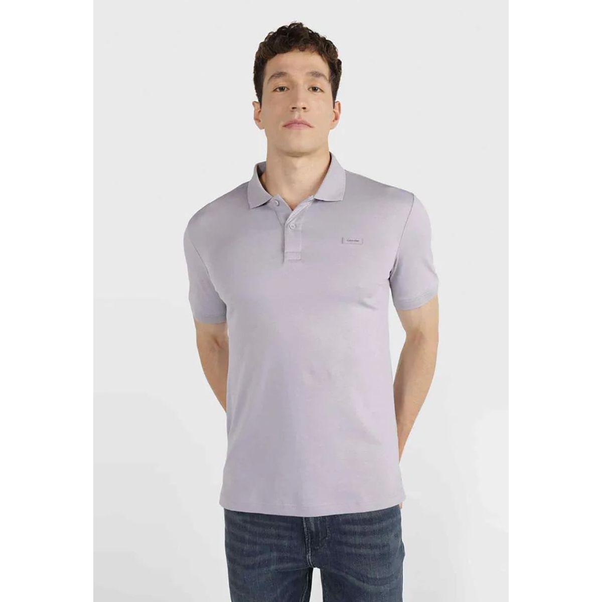 CALVIN KLEIN - Polo Smooth Slim Gris Calvin Klein