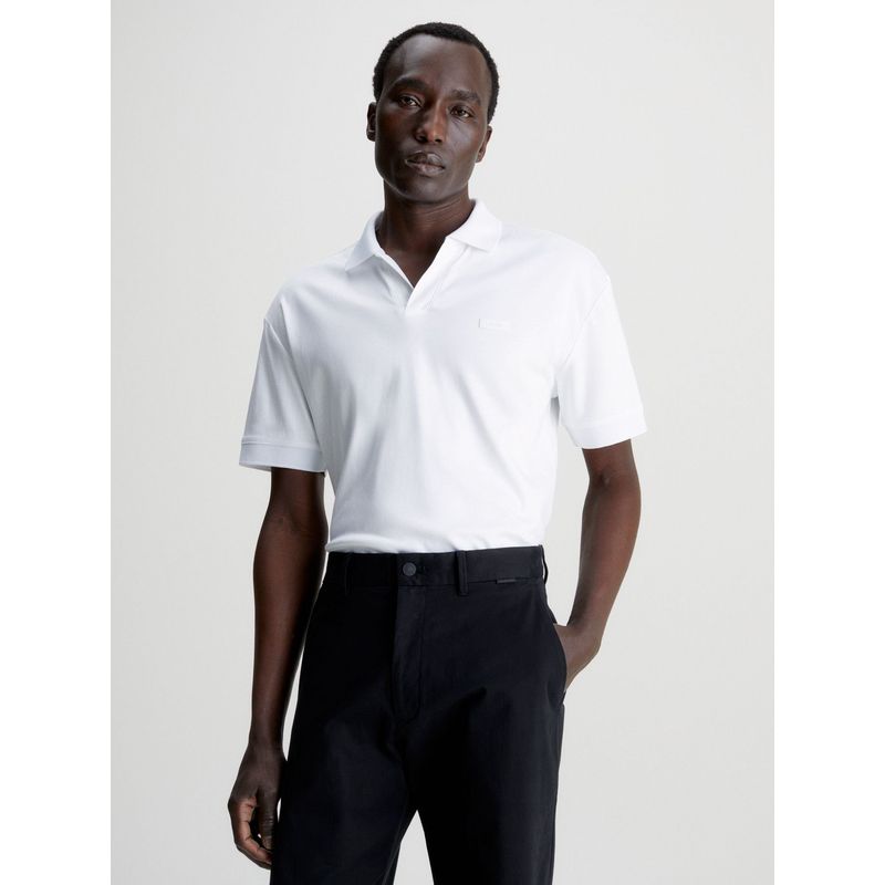 CALVIN KLEIN - Polo Smooth Open Blanco Calvin Klein