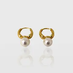 MINKA - Aros mini hoop pearl