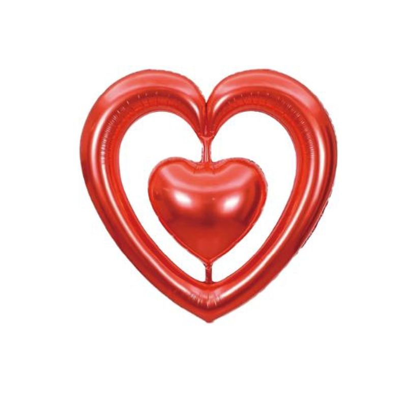 GENERICO - Globos Color Rojo Diseño Corazon 1 Unidad 98 Cm X 102 Cm