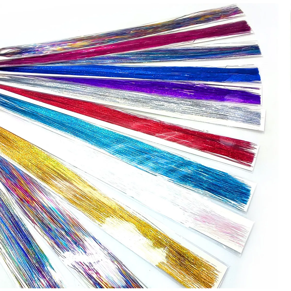 GENERICO - Pack 12 Extensión De Pelo Con Brillo Grittler 50cm