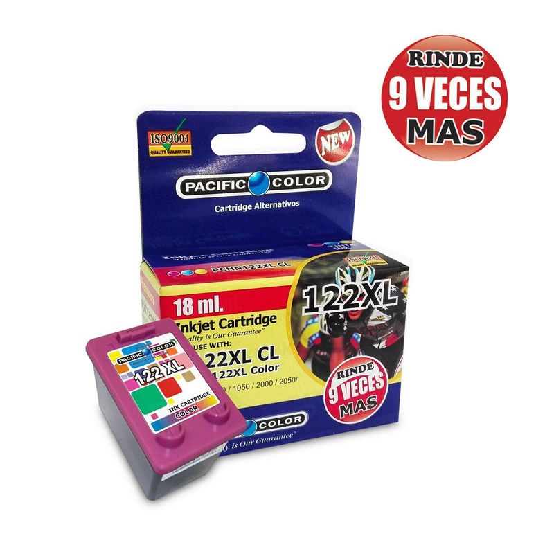 PACIFIC COLOR - Tinta Cartucho Color Compatible HP122 18ml Pacific Color