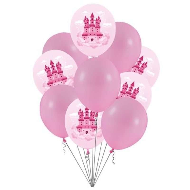 GENERICO - Globos 30 Cm 10 Unidades Castillo Color Rosa