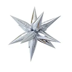 GENERICO - Globos Diseño Estrella Color Plateado 1 Unidad 65 Cm X 65 Cm