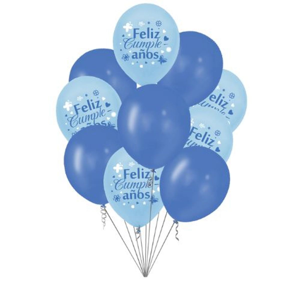 GENERICO - Globos Diseño Feliz Cumpleaños 30 Cm 10 Unidades Color Azul