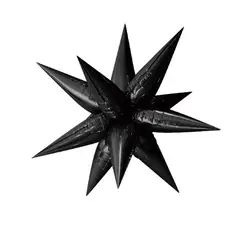 GENERICO - Globos Diseño Estrella Color Negro 1 Unidad 65 Cm X 65 Cm