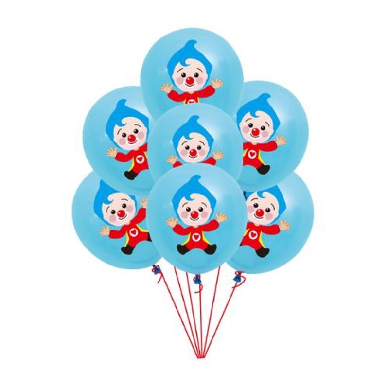 GENERICO - Globo Diseño Plim Plim Color Celeste 25 Unidades 30 Cm