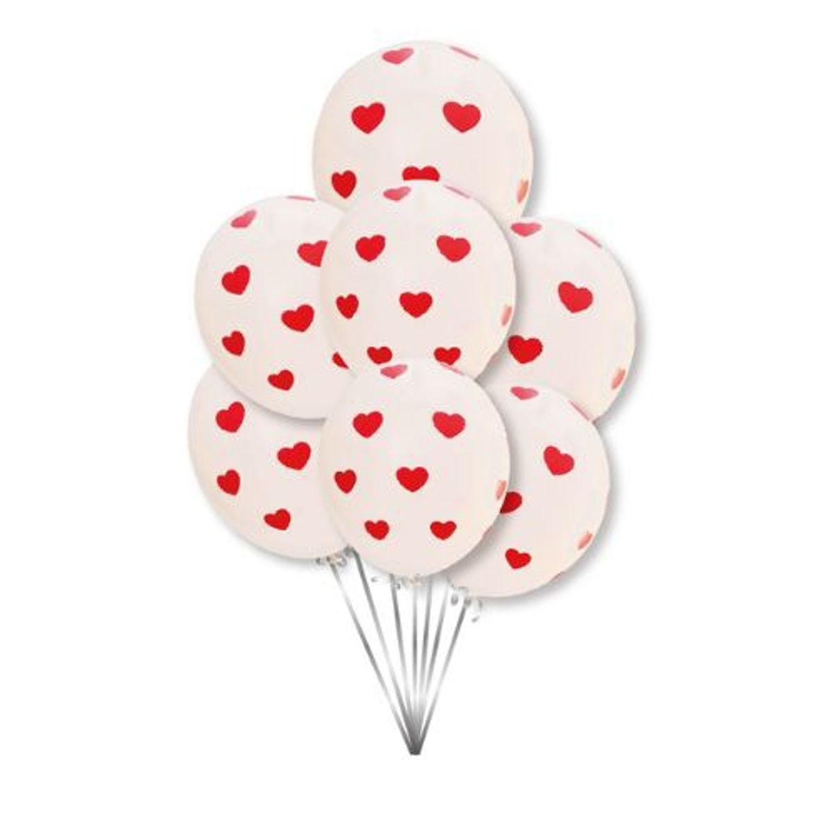 GENERICO - Globos Color Blanco Diseño Corazones 25 Unidades 30 Cm