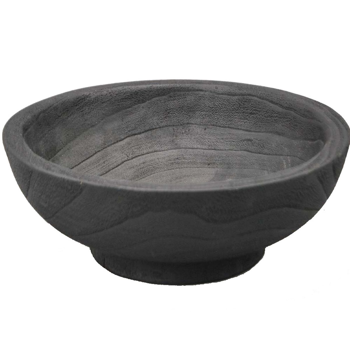 ANTICO HOME - Cuenco En Madera De Paulownia Tallada A Mano negro Campanilla