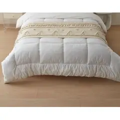 ANGELES DEL HOGAR - Piecera Bordadas con Pompones 2plazas