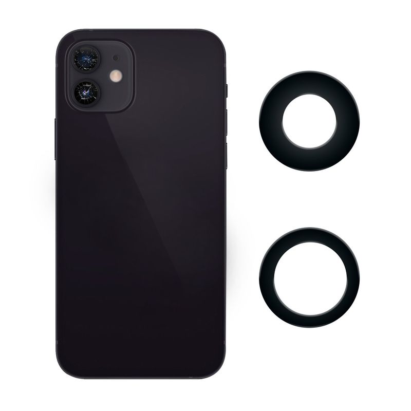 GENERICO - Vidrios Camaras Trasera Compatible con Iphone 12 + Adhesivo.