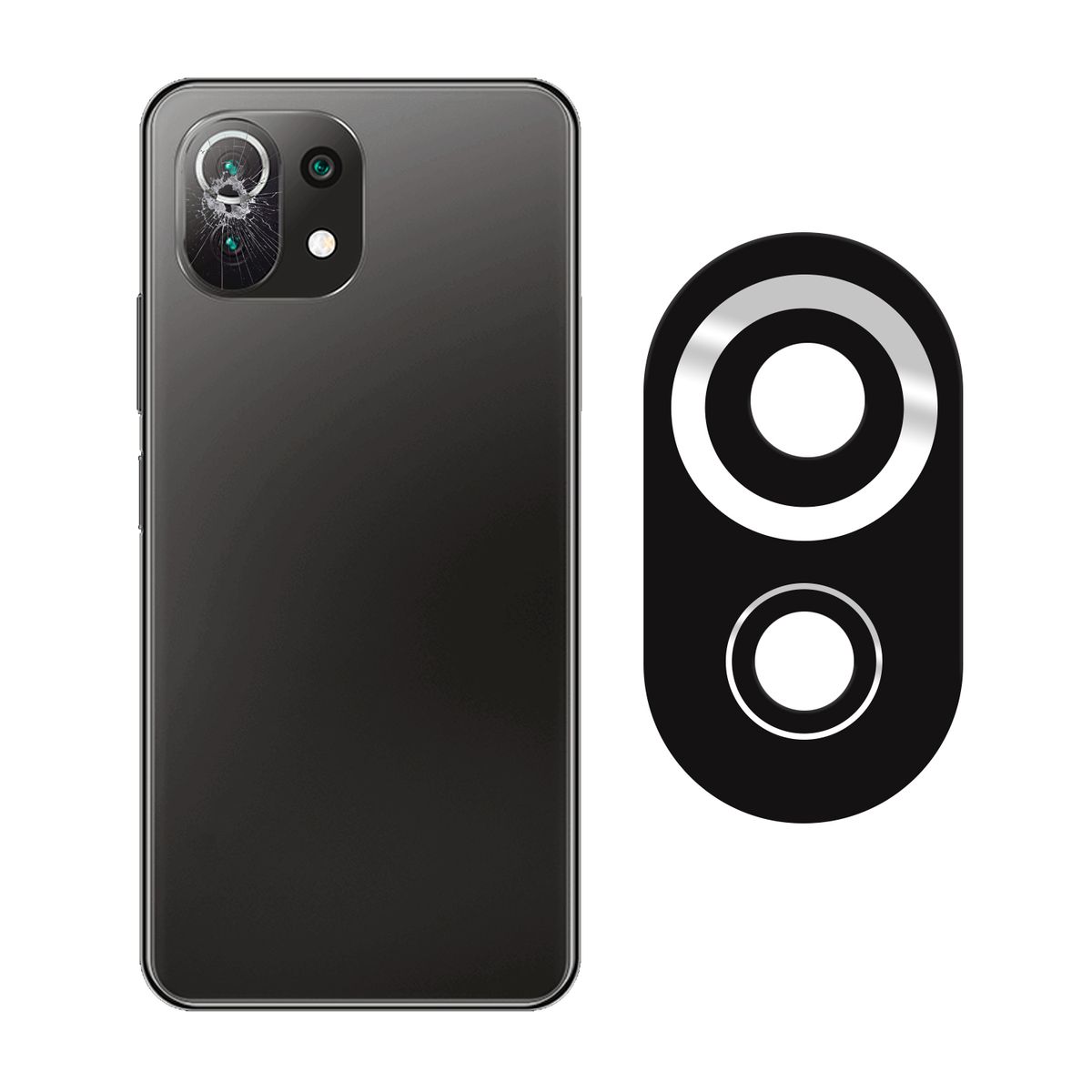 GENERICO - Vidrio de Camara Trasera Compatible con Xiaomi Mi 11 Lite