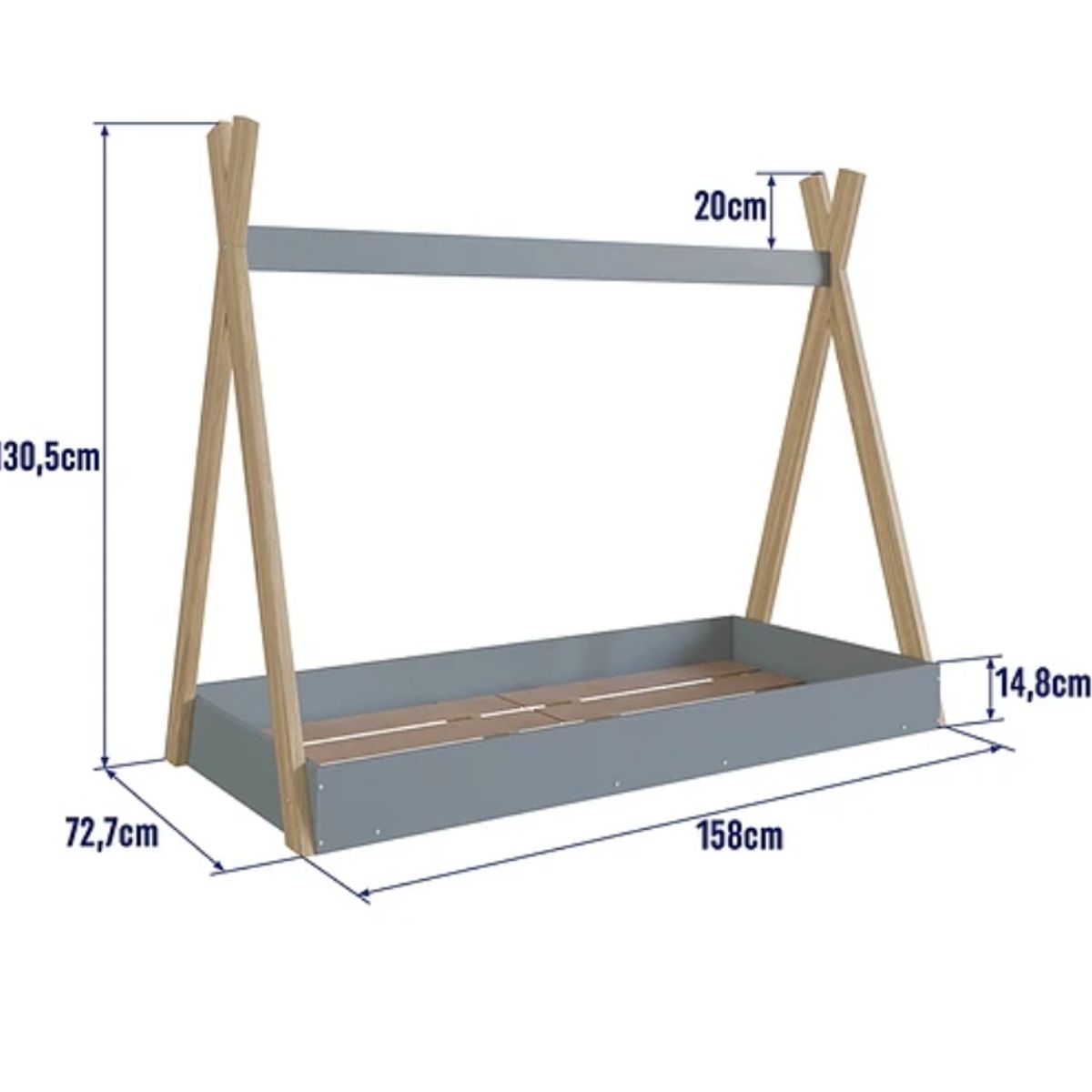 KIDSCOOL - Cama Infantil Montessori Azul