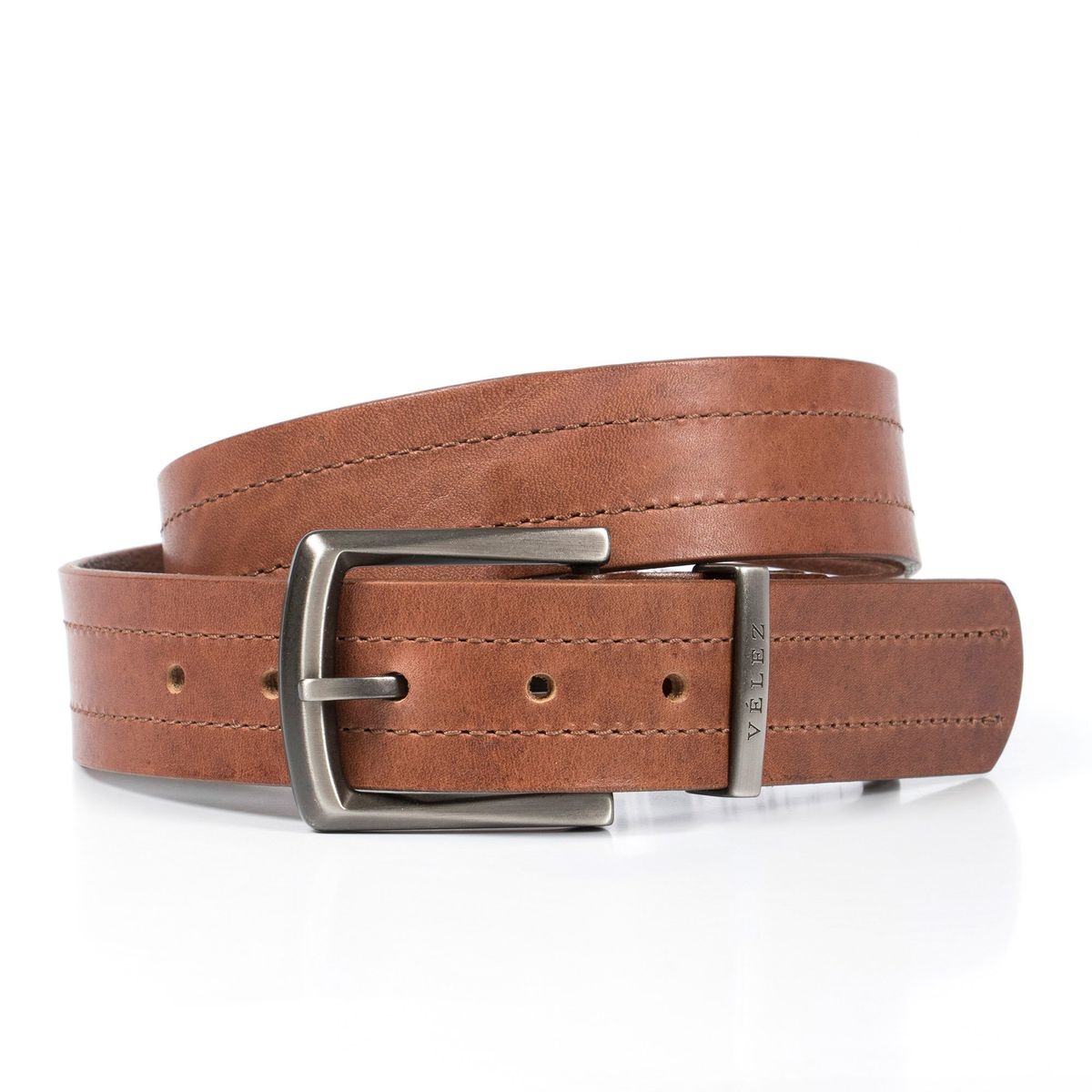VELEZ - Vélez Cinturón Unifaz Cuero Hombre Pasador Metálico Miel
