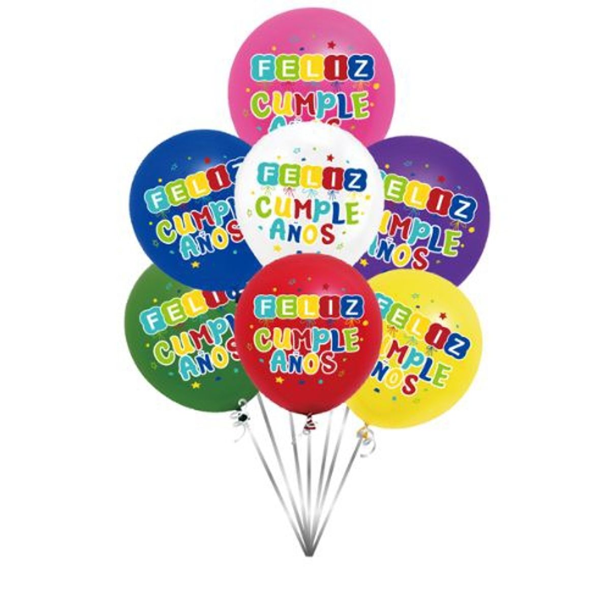 GENERICO - Globos Diseño Feliz Cumpleaños Latex Varios Colores 25 Unidades
