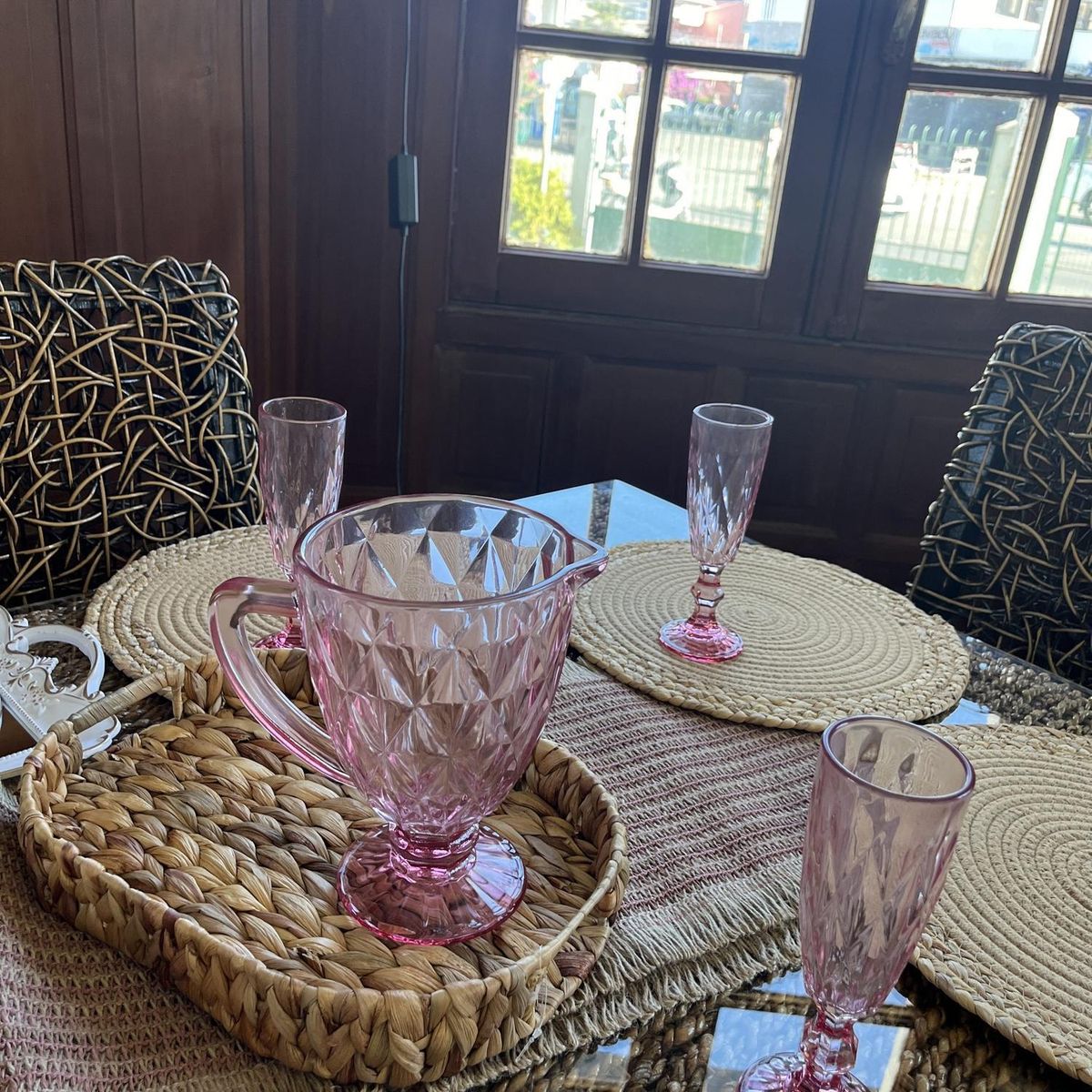 GENERICO - Jarra de Cristal Color Rosa