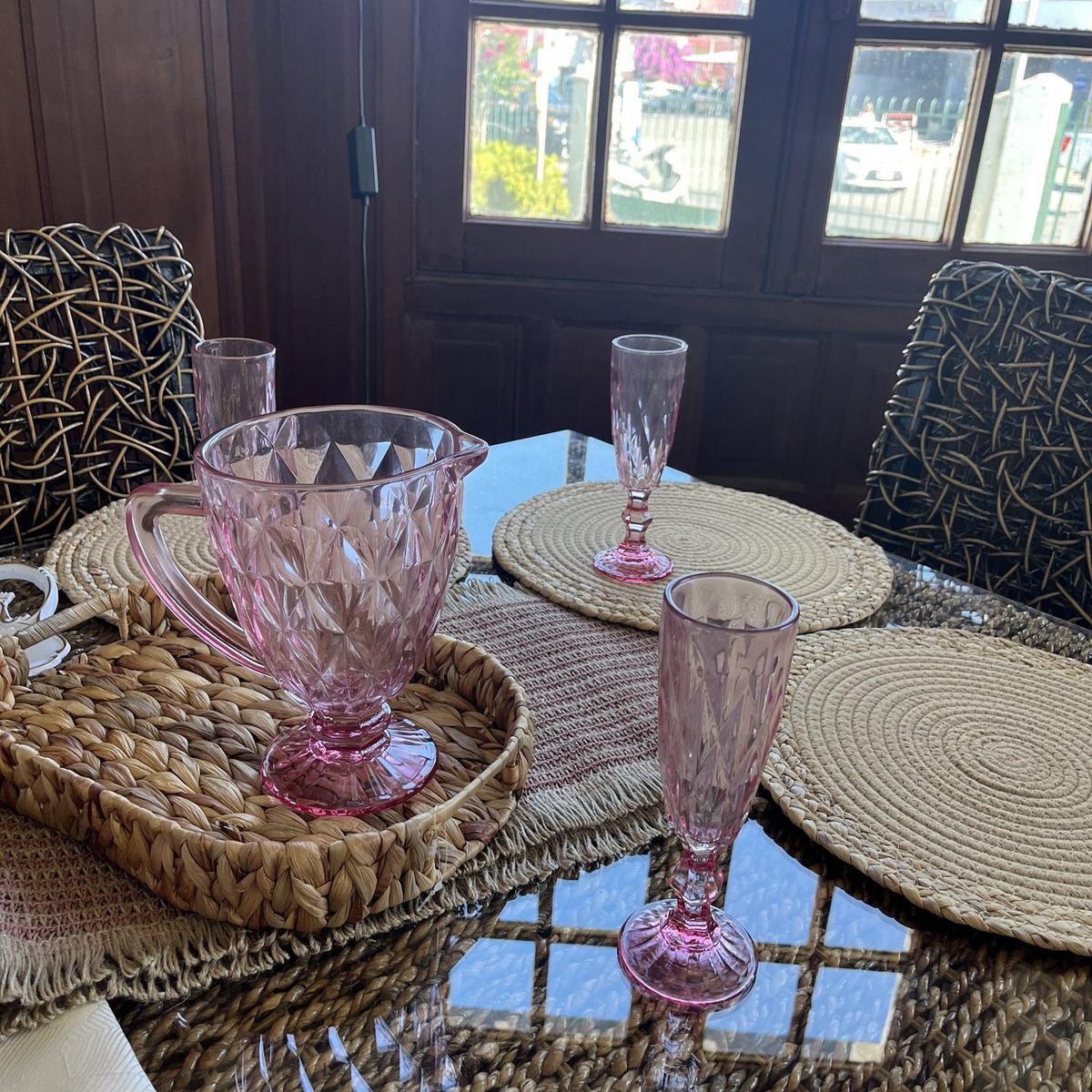 GENERICO - Jarra de Cristal Color Rosa