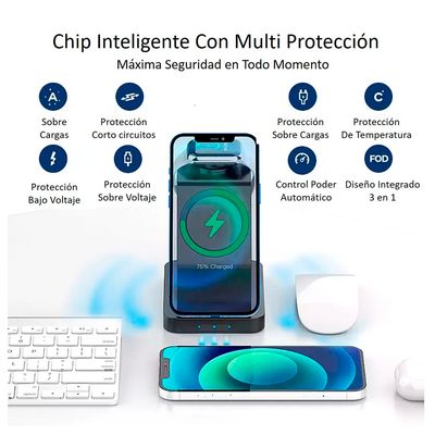 Imagen 2 del producto Estacion Base Carga Inalambrica Para iPhone Magsafe 3 En 1