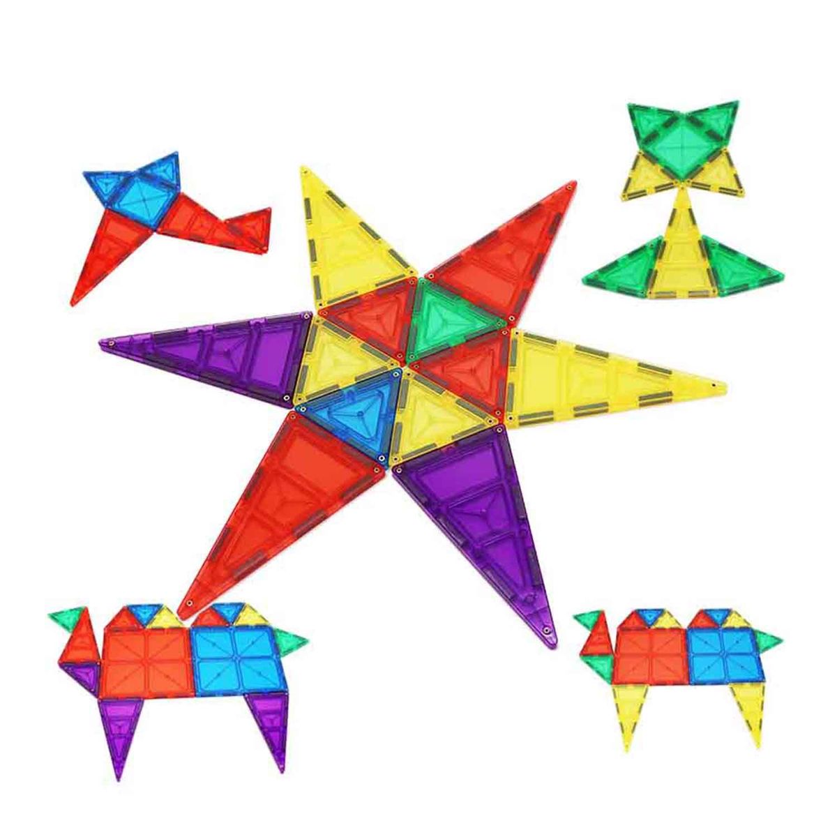 MAGNESCAPE - Juguete Bloques Magnéticos de Construcción - 132 Piezas