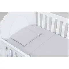 KIDSCOOL - JUEGO DE SABANAS GRIS TEJIDO 100 ALGODÓN