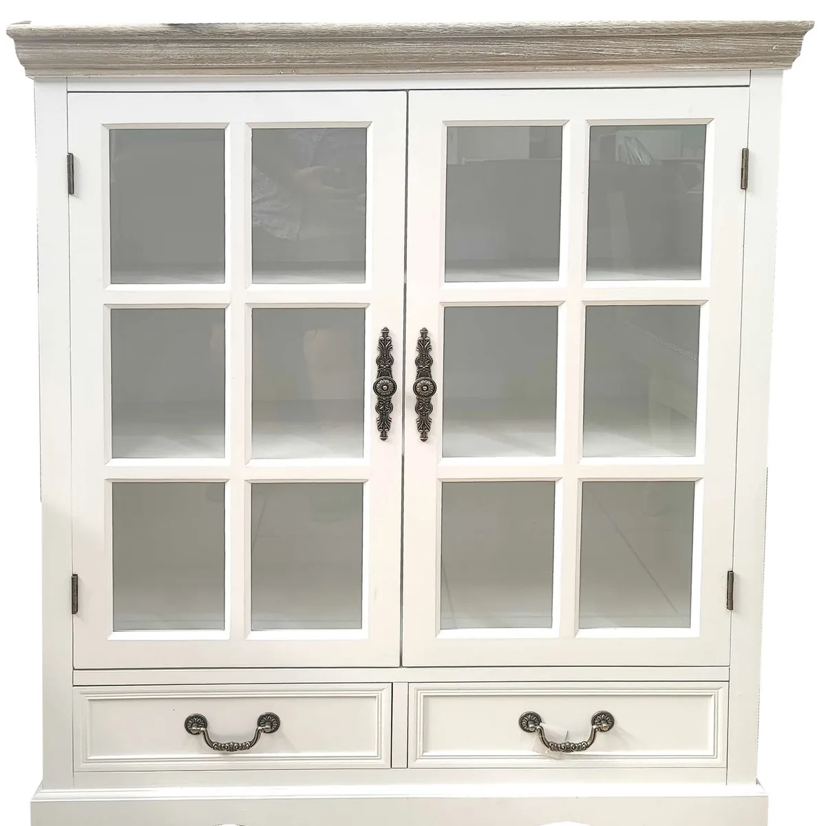 GENERICO - Vitrina clasica cubierta albayalde 12 ventanas con Cajones Ecomuso