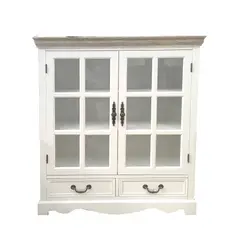 GENERICO - Vitrina clasica cubierta albayalde 12 ventanas con Cajones Ecomuso