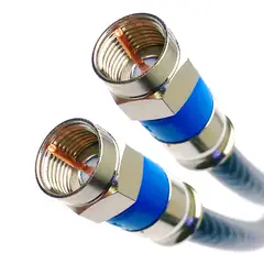 GENERICO - Cable coaxial RG-6 de 5 metros blanco con conectores incluidos