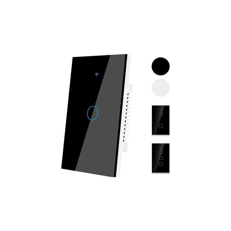 GENERICO - Interruptor Luz Pared Inteligente Wifi y Touch NEGRO