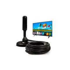 GENERICO - Antena Tv Digital Abierta Hd Tvd Interior 360 Coaxial