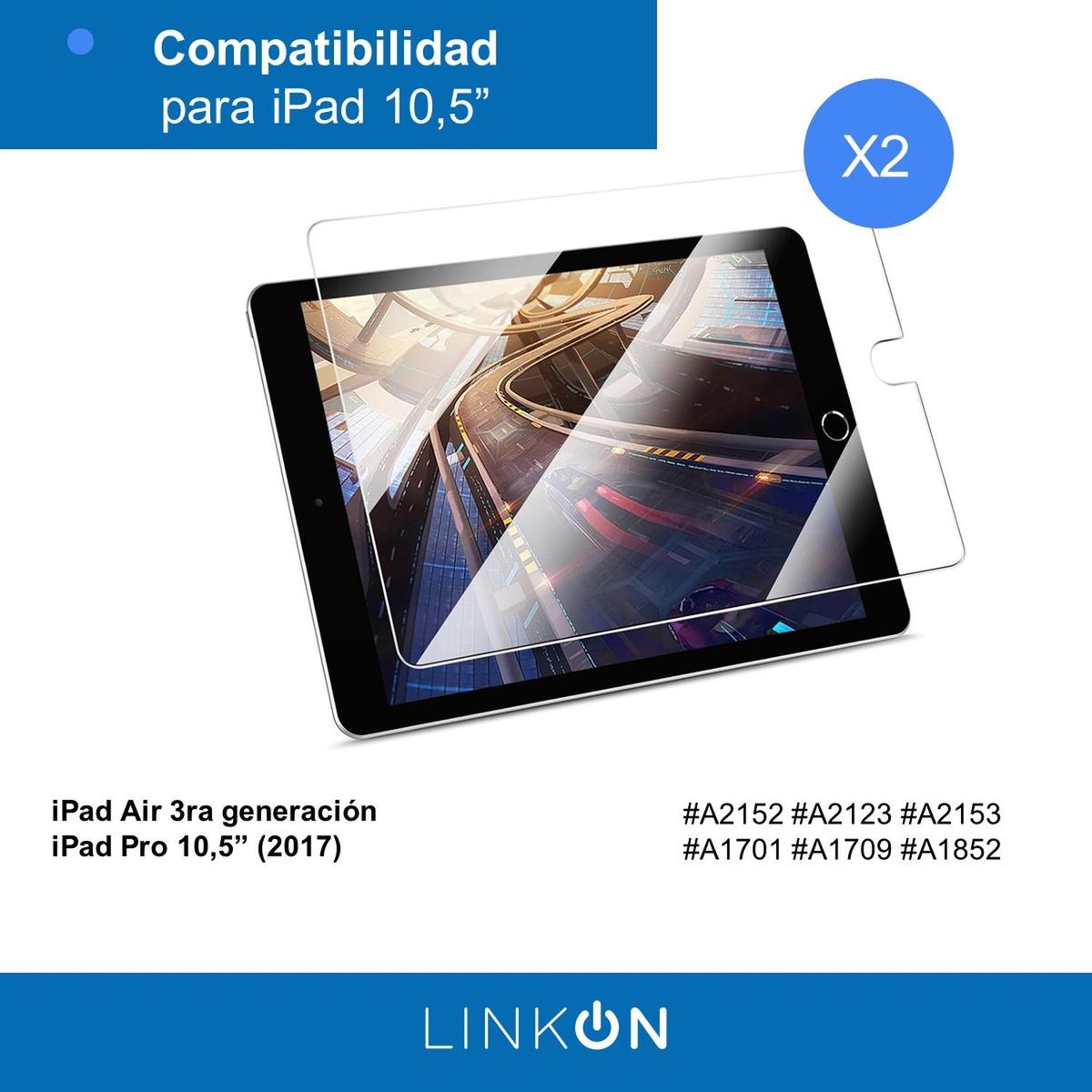 LINKON - Protector Pantalla Lamina para Ipad Paperlike Linkon Set 2 - Blanco - 10.5"