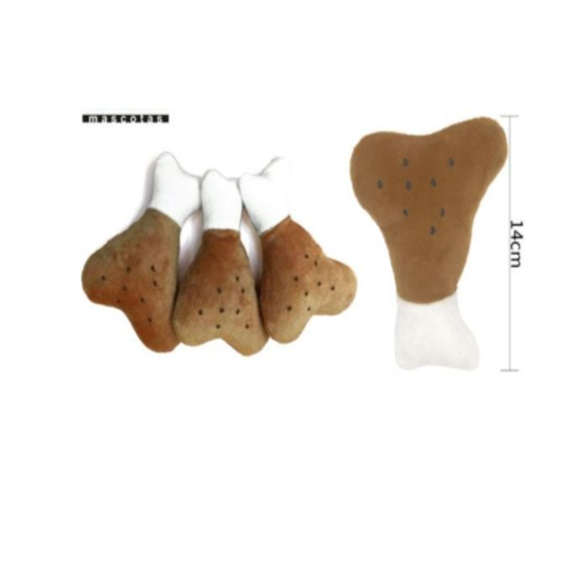 GENERICO - Juguete Para Perros Color Marron Diseño Hueso 19cm