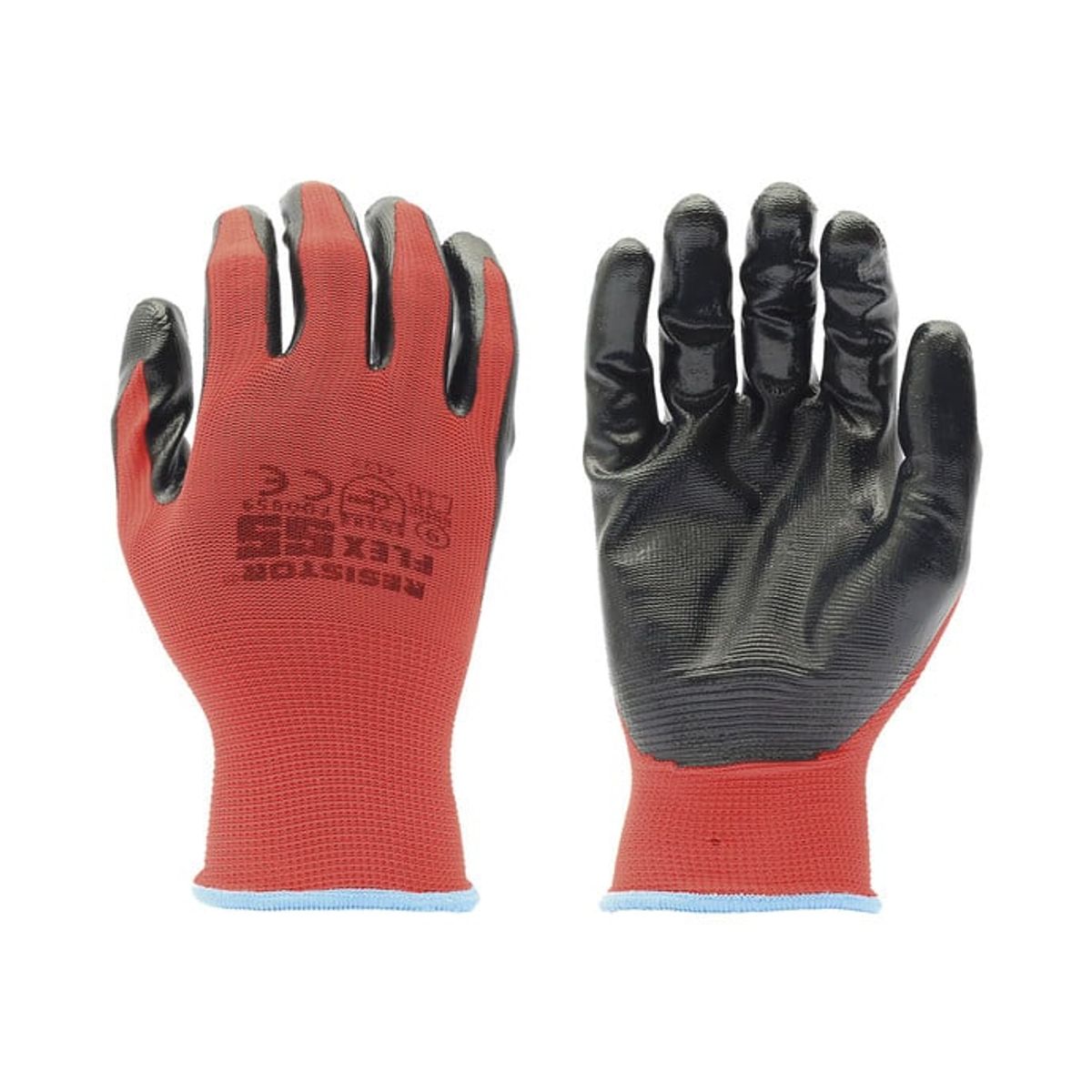 RESISTOR - 12 PARES DE GUANTES FLEX 55 PALMA NITRILO RESISTOR TALLA 9